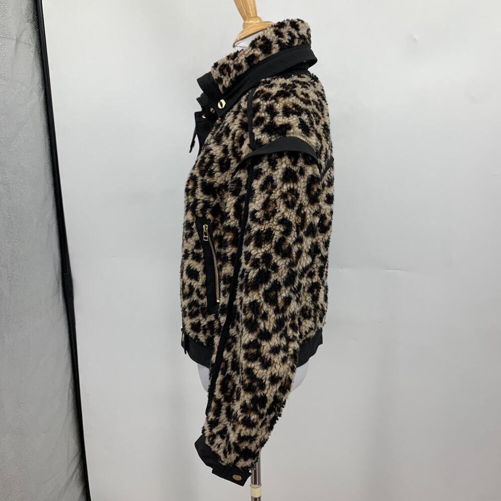 Veronica Beard Jacket Women S Small Anita Animal Print Faux Fur Crop Snap Button - Picture 5 of 15